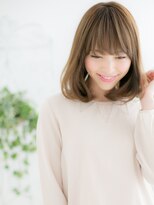 ネル 仙台(Nelu)&nbsp;仙台/髪質改善/ワイドバング×ミルクティーベージュ!ロブヘアf