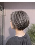 丸みショート/白髪ぼかしハイライト/40代/50代/60代/金沢八景