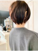 福山市美容室人気 Caary丸みショートボブ イルミナカラー