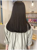 ほうじ茶ラテカラー艶感ストレートヘア透明感ロング