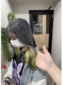 インナーカラー/イヤリングカラー/ケアブリーチ/イエローカラー