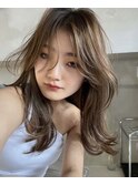 韓国ヘアイメチェンハッシュカット似合わせカットレッドブラウン