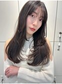 美髪カールシアーカラーピンクブラウンエアリーロングセミディ