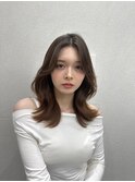 髪質改善＊くすみベージュ外ハネミディ＊美髪【Zina宮益坂】