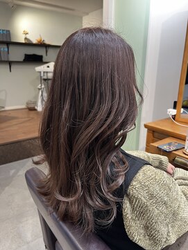 アンクル(ancre) 艶髪ストレート×ロングレイヤー×グレージュ×髪質改善【広島】