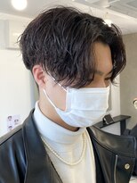 センターパートニュアンスパーマ韓国カルマパーマコンマヘア