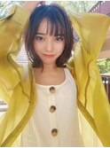 大人可愛いくびれボブ前髪ありナチュラルブラウン20代~50代