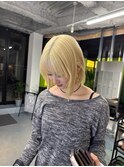 抜きっぱなし/ブロンド/金髪ボブ