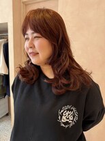 オン キャナルシティ博多前店(on)&nbsp;【晴音】くせ毛ウルフ/オレンジブラウン/ミディアム/20代