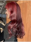 ロングスタイルに映える！ブリーチで作る暖色カラー♪