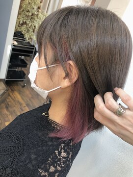 ラニス ヘア(Lanis hair) 人気のペールピンクインナーカラー