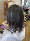 ナチュラルアッシュパープルワンポイントハイライト