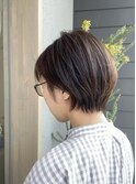 アッシュベージュ、丸みショート