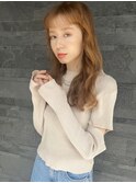 【山田】ショートバング無造作パーマオレンジベージュ