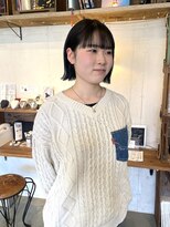 ヘアーアイストゥーレ(HAIR ICI TRE)&nbsp;切りっぱなしボブ 暗髪カラー 担当渡辺聖