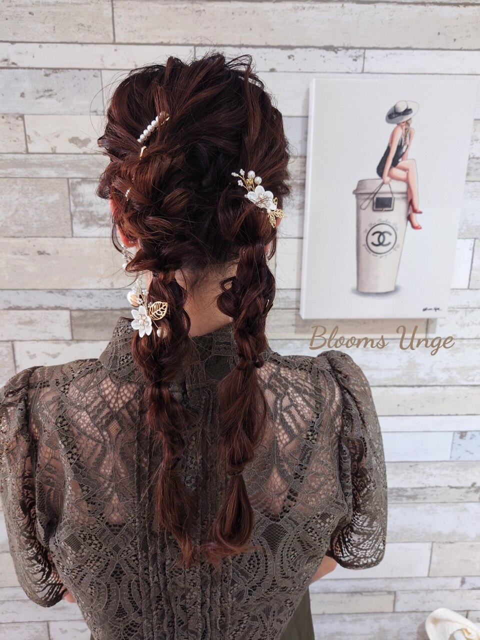 7点結婚式参列セット セール】ドライフラワー Uピンセット ヘアセット ヘアアレンジ