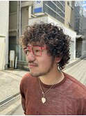 メンズ × くるくるパーマ