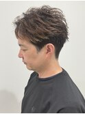 メンズフェザーショートニュアンスパーマリバースパーマ刈り上げ