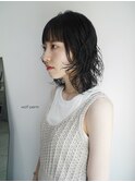 ウルフパーマ　/ 前髪ストレートパーマ　/黒髪ウルフ