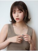 イヤリングインナーアプリコットオレンジハイライト外ハネボブ
