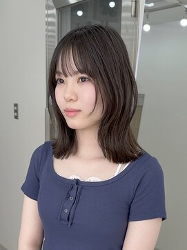 ミル(milu) 【ami】ミディアム/切りっぱなし/顔まわりレイヤー/四条/河原町