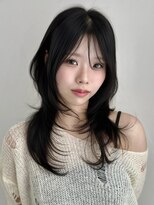 ライン(LINE)&nbsp;韓国風/レイヤー/前髪カット/オリーブ/透明感/ハッシュカット