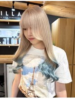 キラ 原宿(KILLA)&nbsp;ホワイトベージュ/デザインカラー/ブリーチダブルカラー/原宿