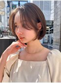 ボブ/前髪カット/縮毛矯正/ベージュカラー/髪質改善/韓国風