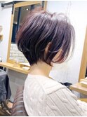 大人くびれショートボブ・ピンクブラウン・前髪長め【BISA】