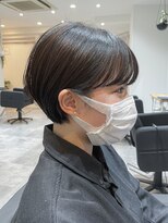 ベンジー 学芸大学店(benji)&nbsp;大人可愛い20代30代40代黒髪前下がりショートボブ丸みショート◎