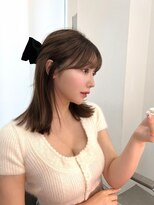 ラル 立川(lar)&nbsp;ミディアムヘアアレンジ_グレージュカラーココアベージュ