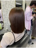 20代30代40代大人可愛い耳かけナチュラルアッシュストレートロブ