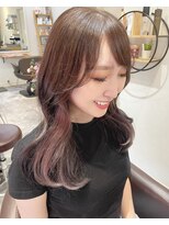 しなこ美容室&nbsp;イヤリングカラーラベンダーベージュ【ブリーチ1回～】