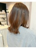 福山人気caaryショコラベージュ外ハネラウンド前髪愛され大人