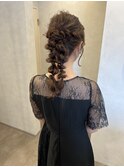 お呼ばれヘア ヘアアレンジ ヘアセット 結婚式二次会 編み下ろし