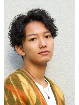 サロンドミルク 溝の口店(salon de MiLK) センターパートニュアンスパーマ【溝の口/武蔵溝ノ口/メンズ】