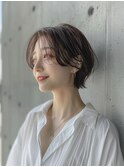 ナチュラルアッシュ☆センターパート小顔ショート