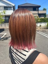 ヘアーアンドエステ ハラダ 滝ノ水店(Hair&Esthe Harada)&nbsp;デザインカラー/裾カラー/ピンク/ミディアム