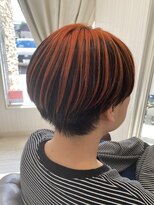 クラウン ヘア ラウンジ(CROWN hair lounge)&nbsp;【クラウン】20代30代40代ショートボブ×オレンジ　アンブレラ