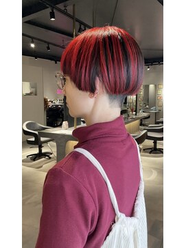 ビーストバイブランカ 刈谷三河安城(BEEst by BLANCA) マッシュショートスタイル×レッドアンブレラカラー