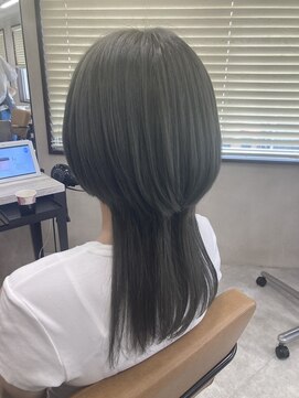 アジールヘア 東上野店(agir hair) 透明感カラーダブルカラーブリーチオリーブグレージュ【上野】