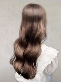 大人可愛い髪質改善カラーラベンダー白髪染め毛先カール透明感
