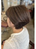 くせ毛広がる 首美人丸みショートボブ/カット/ショート/髪質改善