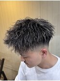 ツイストパーマ/ホワイトメッシュ/金メッシュ/土浦メンズ