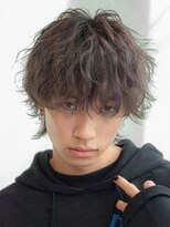ハク メゾン(HaKU maison)&nbsp;波打ちパーマ×ドライ質感マッシュウルフメンズ無造作アッシュ
