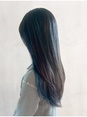 おくれ毛ブリーチハイトーン韓国ヘアロング_ba556862