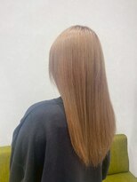 ヘアー ワークス ボナ 前橋店(HAIR WORKS bona.)&nbsp;肌になじむ◎艶感ストレートロング×ミルクティーベージュ
