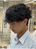 渋谷ルーズパーマツイストスパイラルパーマメンズマッシュウルフ