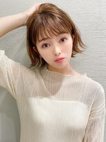 アフロート エル 錦糸町(AFLOAT L)&nbsp;韓国ヘア/マロンベージュ/シースルーバング/Ａラインボブ