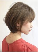 大人可愛い　小顔耳かけショートボブ　丸み前下がり/Salon菅野